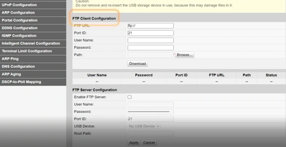 FTP Client Configuration